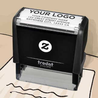 Anpassningsbar Modern Inline Logotyp Returadress f Självfärgande Stämpel