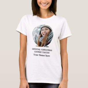 Anpassningsbar modern julcookie-fotomall T-Sh T Shirt