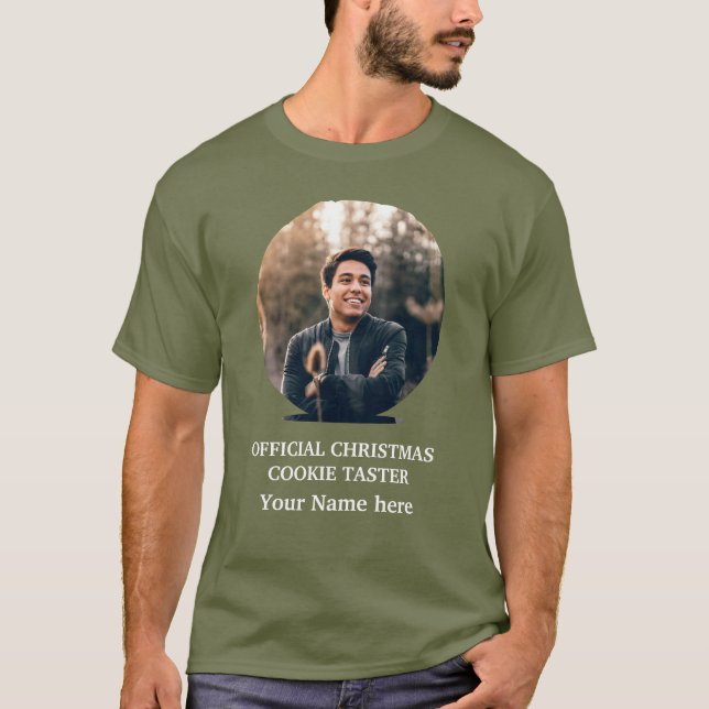 Anpassningsbar modern julcookie-fotomall T-Sh T Shirt (Framsida)