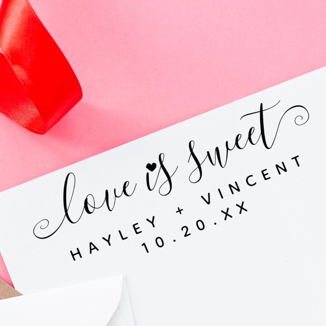 Anpassningsbar Modern Kärlek är sötskript Namn Brö Stämpel (Skapare uppladdad)