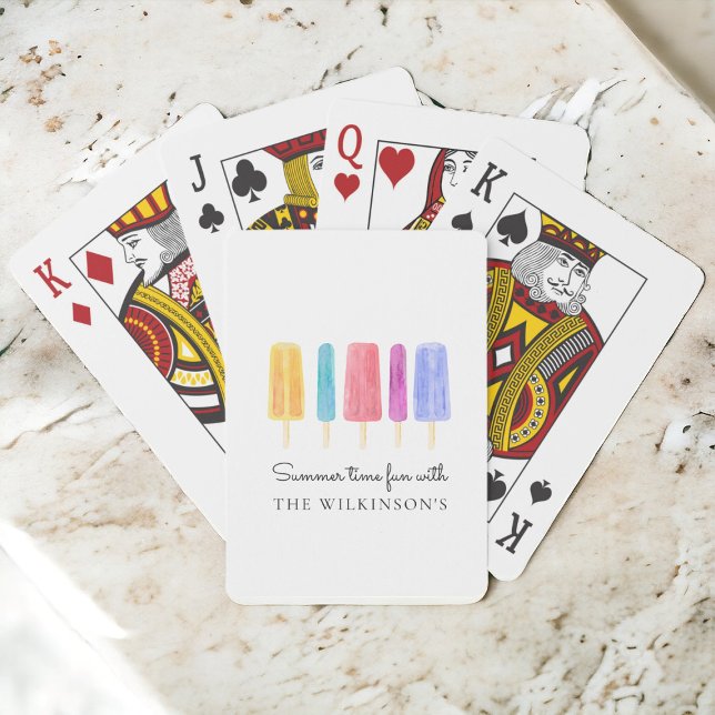 Anpassningsbar modern ljus, färgstark, modern somm casinokort (modern simple fun in the sun popsical playing cards , full customizable to suite your needs)