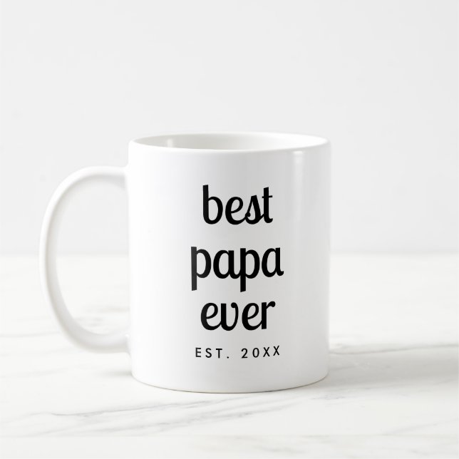 Anpassningsbar Modern malltypografi Bästa Pappa nå Kaffemugg (Vänster)