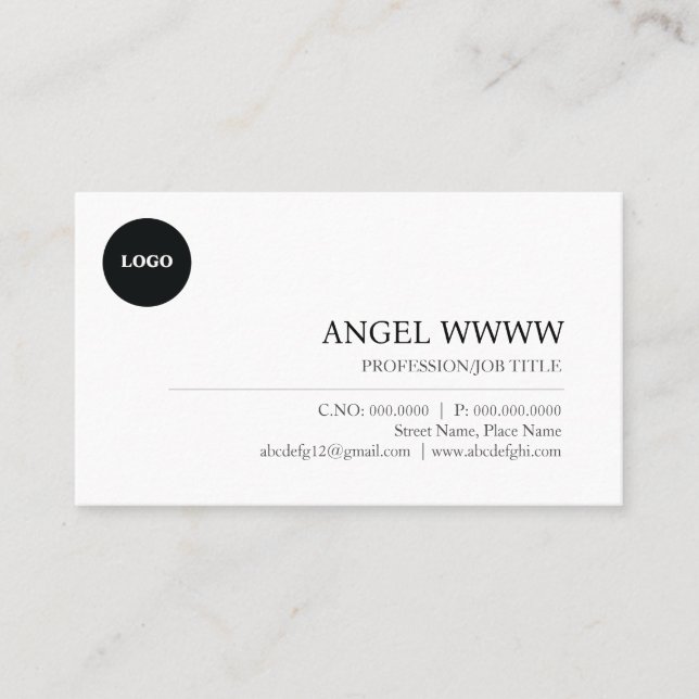 Anpassningsbar Modern minimal Professionell normal Visitkort (Framsida)