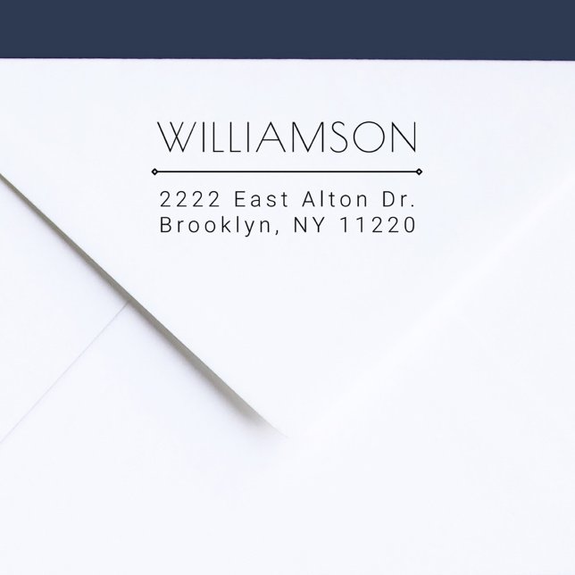 Anpassningsbar Modern Minimalist Efternamn-Returad Självfärgande Stämpel (Custom Modern Minimalist Last Name Return Address Self-inking Stamp)