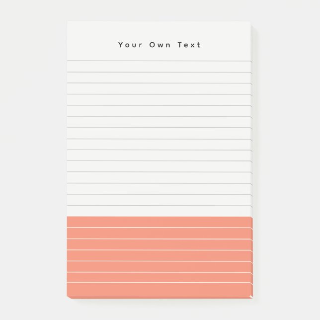 Anpassningsbar Modern Minimalist Tangerine-Anteckn Post-it Block (Framsida)