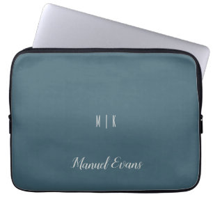 Anpassningsbar Modern minimalistisk monogramblå vi Laptop Fodral