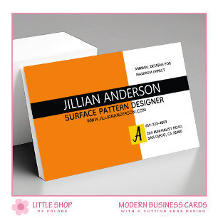 Anpassningsbar Modern minimalistisk orange färgblo Visitkort