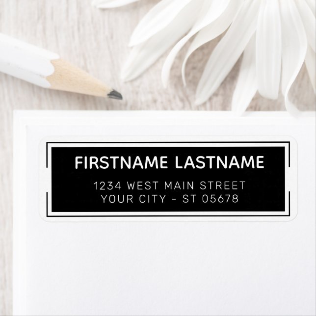 Anpassningsbar Modern Minimalistisk typografi-skri Returadress Etikett (Insitu)