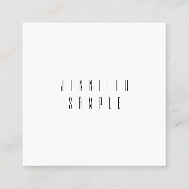 Anpassningsbar Modern Modern Simple Elegant Trendi Fyrkantigt Visitkort (Framsida)