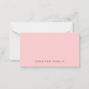 Anpassningsbar Modern Monogram för enkel Rosa i Anteckningskort