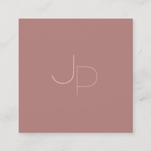 Anpassningsbar Modern monogram - inledande mallrut Fyrkantigt Visitkort