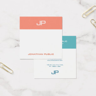 Anpassningsbar Modern Monogram-malltrend Färg Fyrkantigt Visitkort