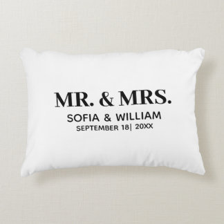 Anpassningsbar Modern Mr och Mrs Bröllop Prydnadskudde