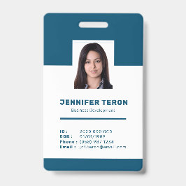 Anpassningsbar Modern Navy Employee ID Card med st