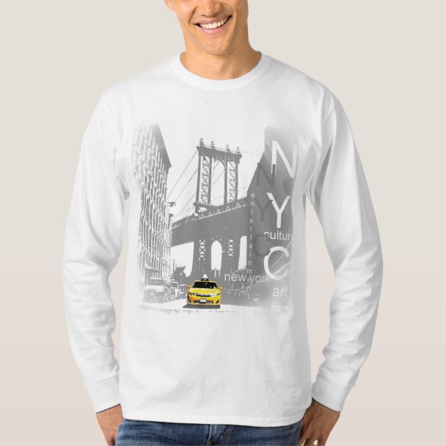 Anpassningsbar Modern New York City Nyc Gult Taxi T Shirt (Framsida)
