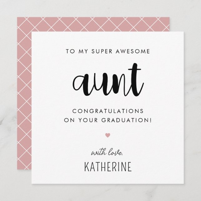 Anpassningsbar Modern och Cute Auntie Studenten Kort (Fram/baksida)