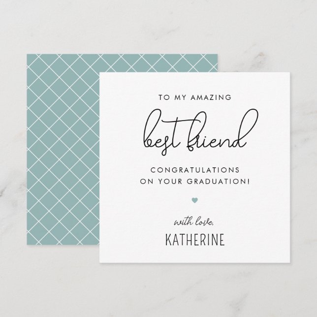 Anpassningsbar Modern och Cute Best Friend Student Kort (Fram/baksida)