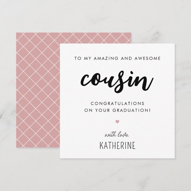 Anpassningsbar Modern och Cute Cousin Studenten Kort (Fram/baksida)