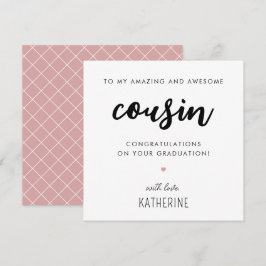 Anpassningsbar Modern och Cute Cousin Studenten Kort