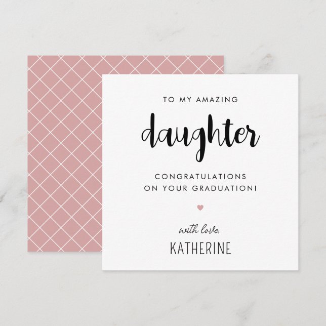 Anpassningsbar Modern och Cute Daughn Studenten Kort (Fram/baksida)