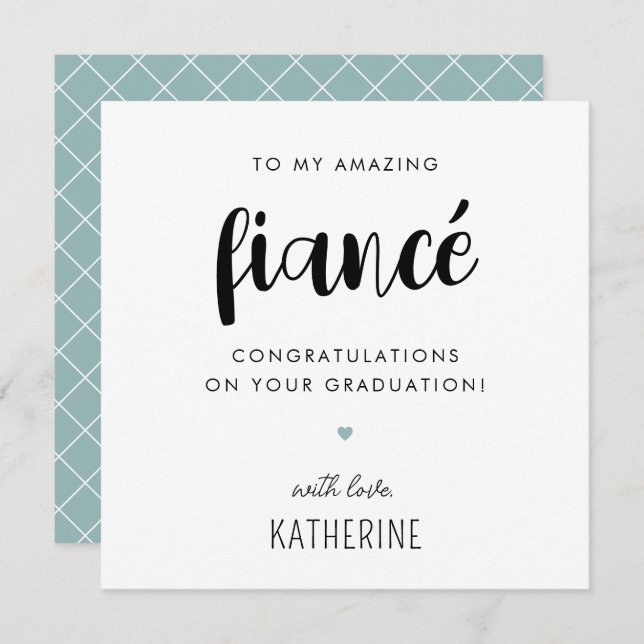 Anpassningsbar Modern och Cute Fiancé Studenten Kort (Fram/baksida)