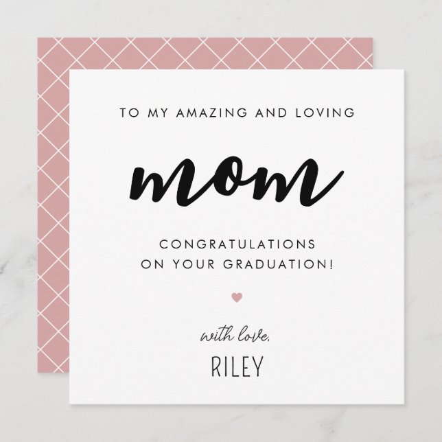 Anpassningsbar Modern och Cute Mamma Studenten Kort (Fram/baksida)