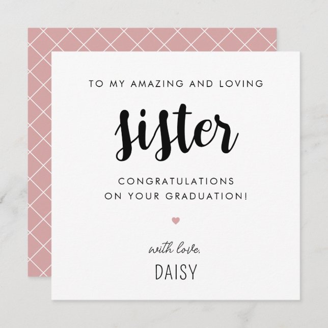 Anpassningsbar Modern och Cute Sister Studenten Kort (Fram/baksida)