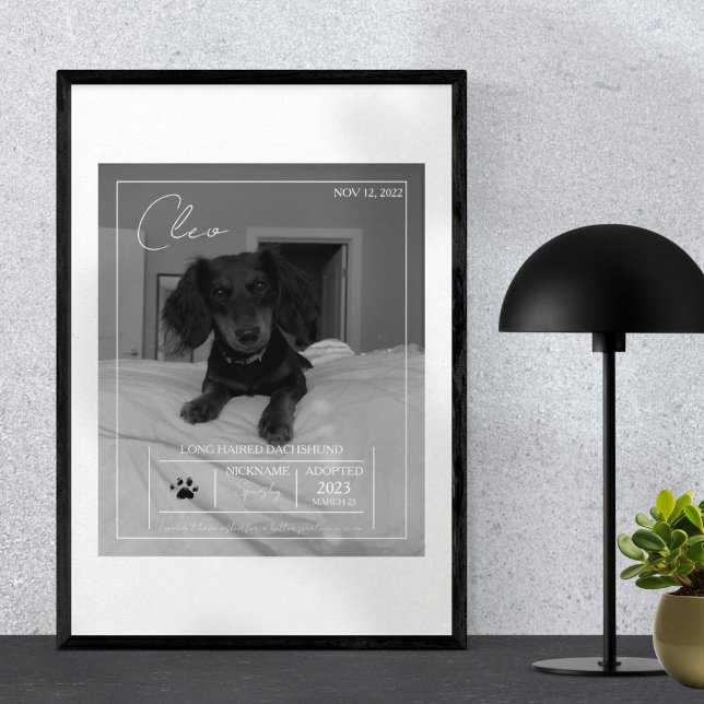 Anpassningsbar Modern Pet Details Porträtt Art-uts Fototryck (Celebrate your pet with this custom pet portrait! )