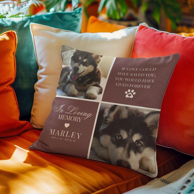 Anpassningsbar Modern Pet Memorial Photo Kudde (Skapare uppladdad)