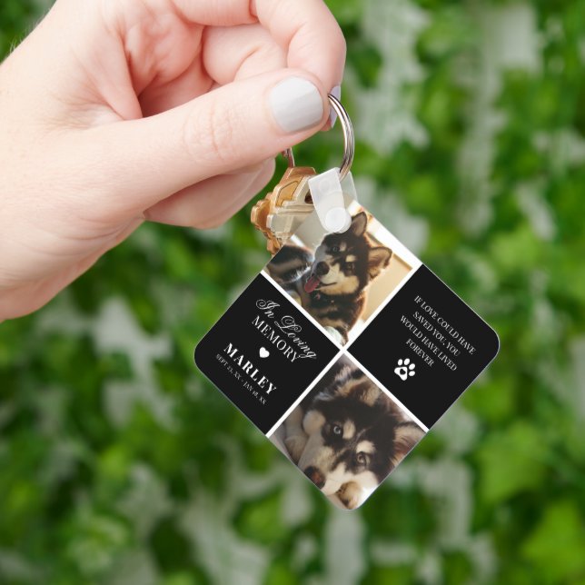 Anpassningsbar Modern Pet Memorial Photo Nyckelring (Hand)