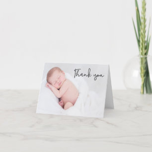Anpassningsbar Modern Photo Baby Shower Tack Kort