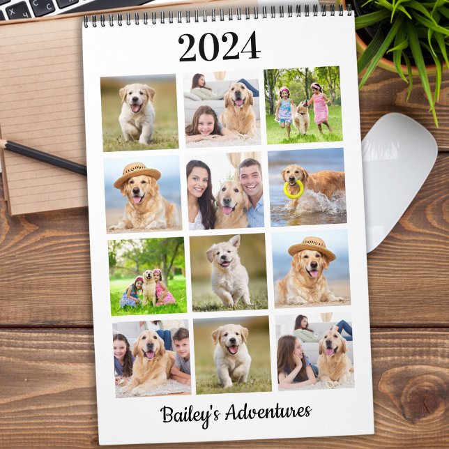 Anpassningsbar Modern Photo Family Hund Pet Skapar Kalender (Skapare uppladdad)