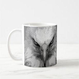 Anpassningsbar Modern PIP Art Eagle-huvudmall Kaffemugg