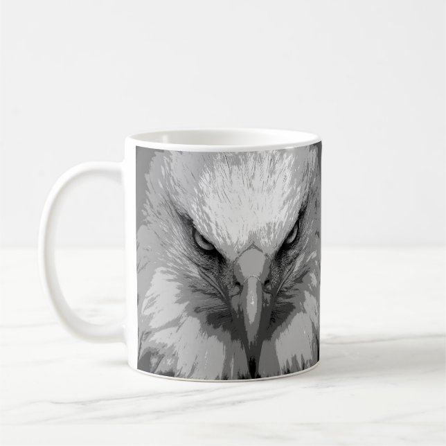Anpassningsbar Modern PIP Art Eagle-huvudmall Kaffemugg (Vänster)
