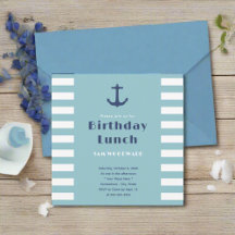 Anpassningsbar Modern Rand Nautical Birthday Lunch