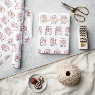 Anpassningsbar Modern Rosa Ett Fånig föds första d Presentpapper
