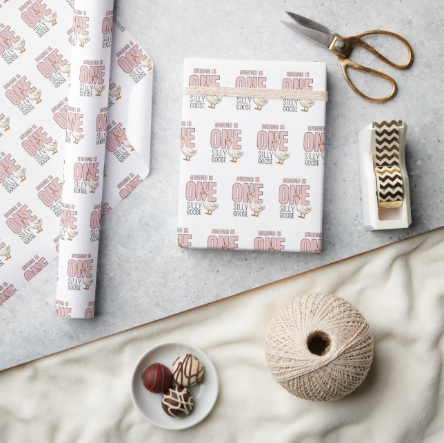 Anpassningsbar Modern Rosa Ett Fånig föds första d Presentpapper (Hantverk)