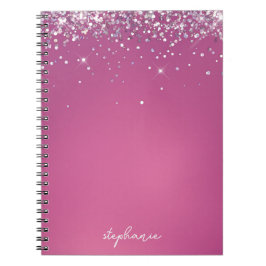 Anpassningsbar Modern Rosa Glitter Anteckningsbok
