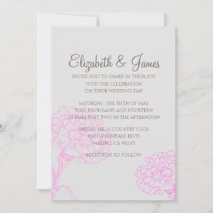 Anpassningsbar Modern Rosa- och Brown Wedding bjud Inbjudningar