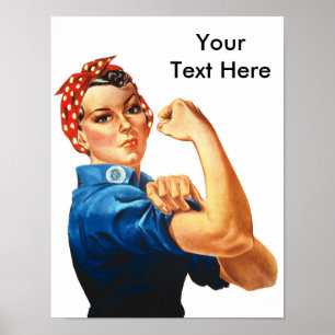 Anpassningsbar Modern Rosie Riveter Poster