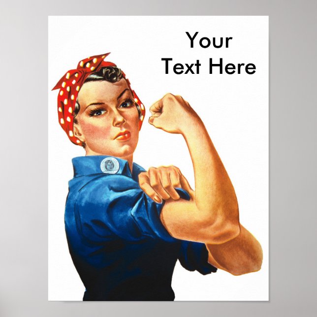 Anpassningsbar Modern Rosie Riveter Poster (Framsidan)