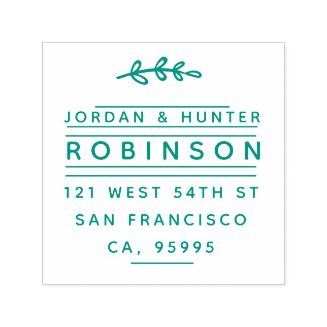 Anpassningsbar Modern Rustic Gren par Returadress Självfärgande Stämpel (Design)