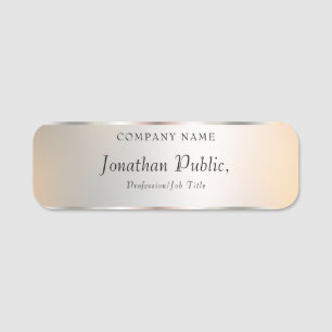Anpassningsbar Modern Silver Elegant Professionell Namnbricka