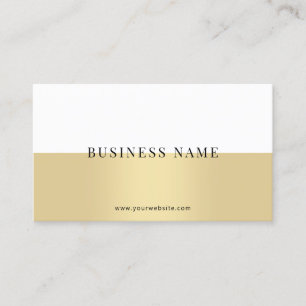 Anpassningsbar Modern Simple Elegant Guld White Co Visitkort