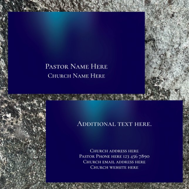 Anpassningsbar Modern Snyggt Christian Church Past Visitkort (Custom business cards, modern, cool light. Christian pastor church calling card. Stylish blue.
)