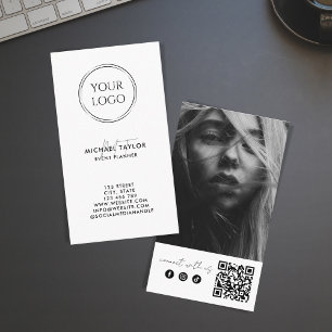 Anpassningsbar Modern Social Media QR-kodsfoto, Lo Visitkort