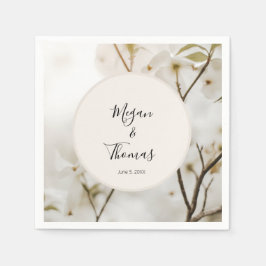 Anpassningsbar Modern Soft Blommigt Elegant bröllo Pappersservett