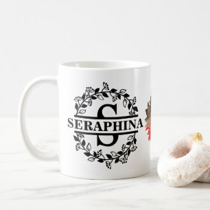 Anpassningsbar Modern Solrosfoto Blommigt S Monogr Kaffemugg