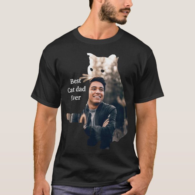 Anpassningsbar modern, söt kattfotomall T-Shirt (Framsida)