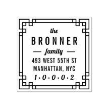 Anpassningsbar Modern Square Family Namn Returadre